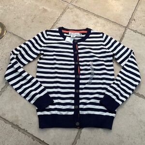 NWT H&M Blue Striped Carigan Sweater Girls 12-14